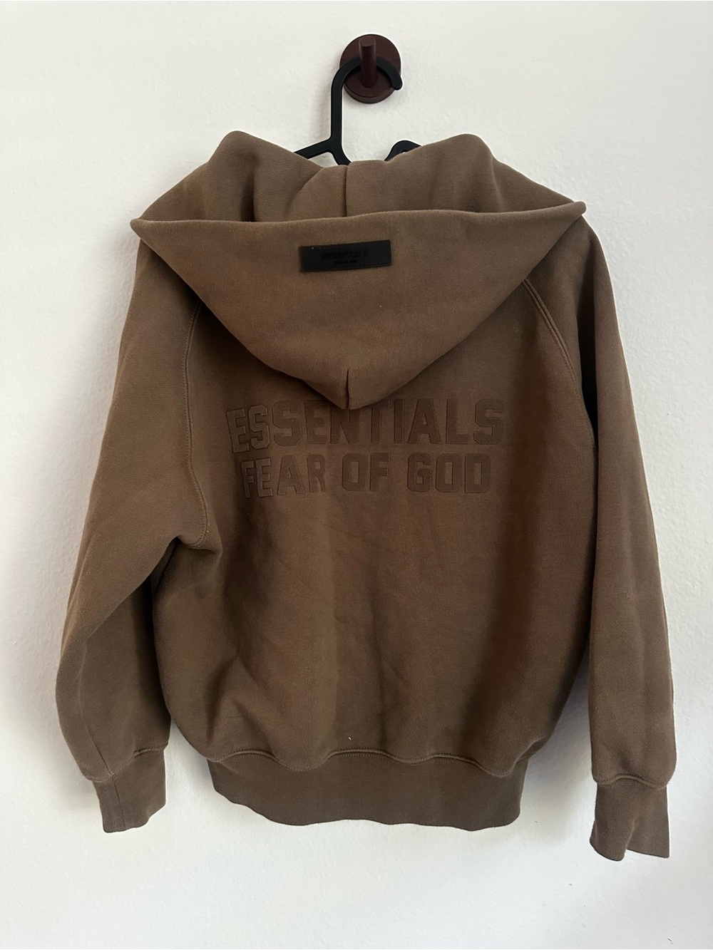 Fear of God Kids Essentials Full Zip Hoodie Brown Size 8